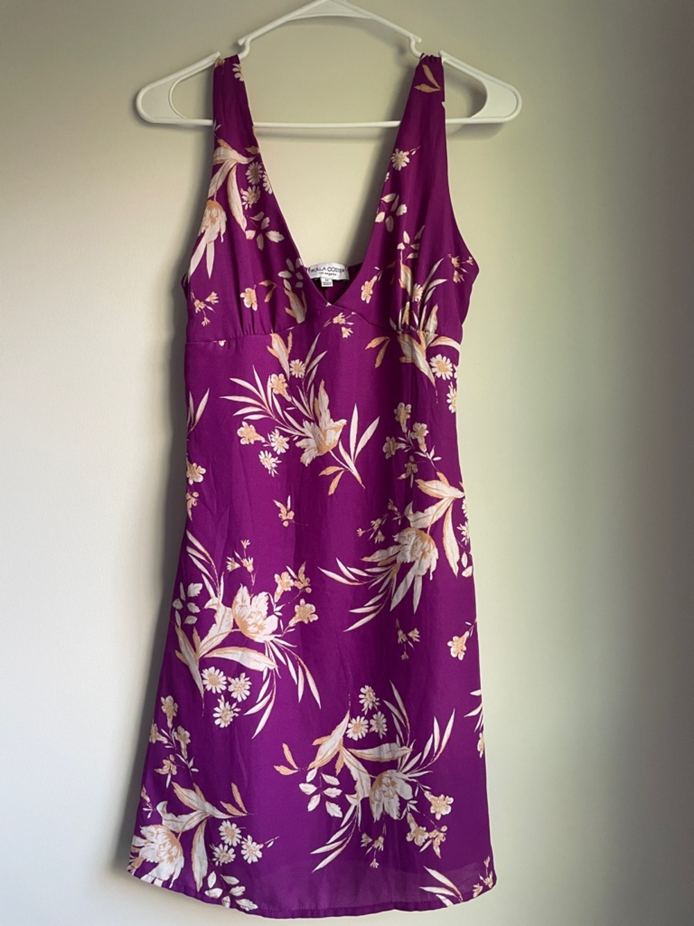Rolla Coster Magenta Floral Tropical Mini Dress Medium (fits like Small)